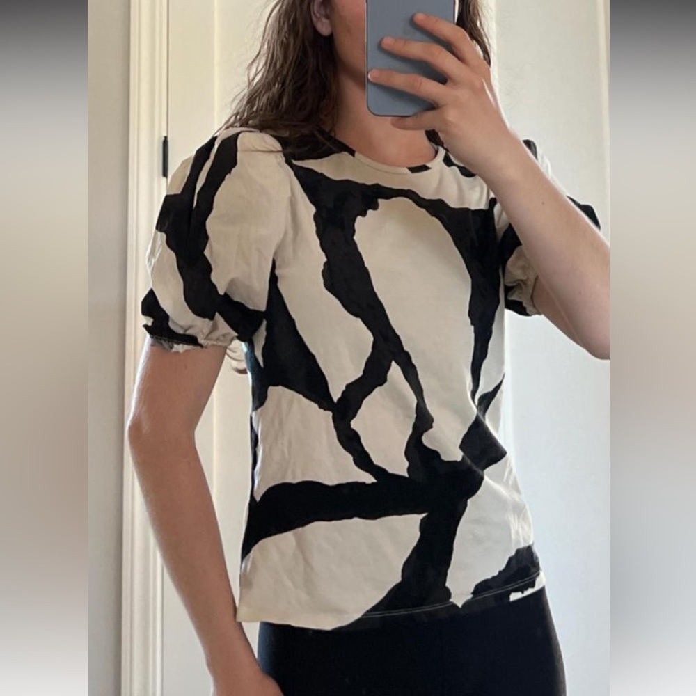 H&M Poplin Sleeve Knit Body Top